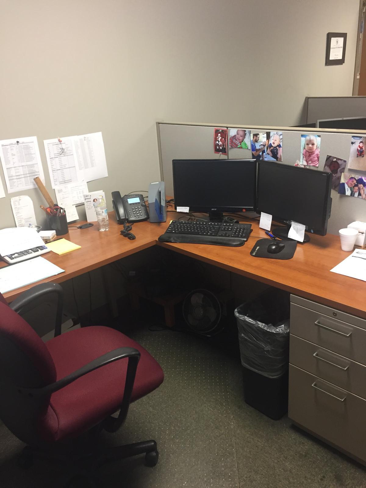 Professional cubicle workspace