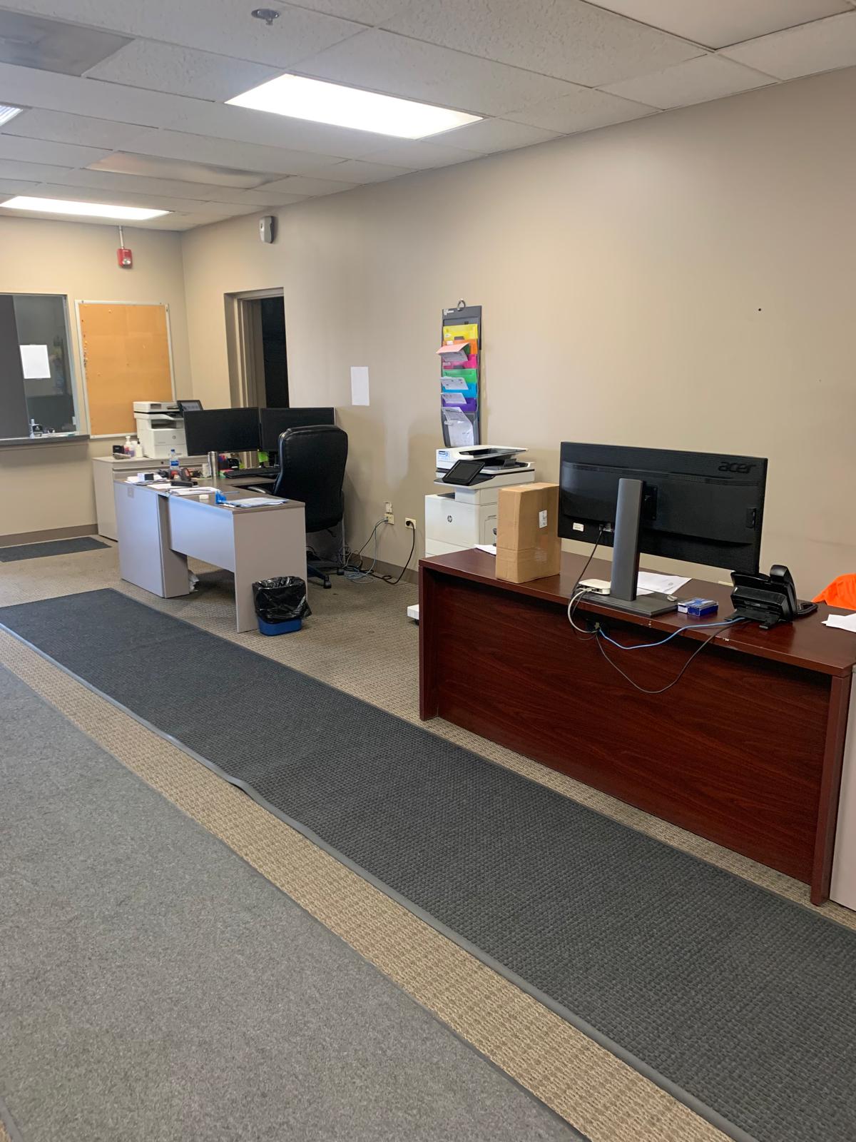 Clean office hallway