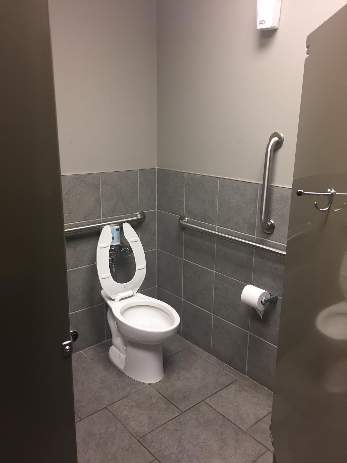 Clean restroom stall interior