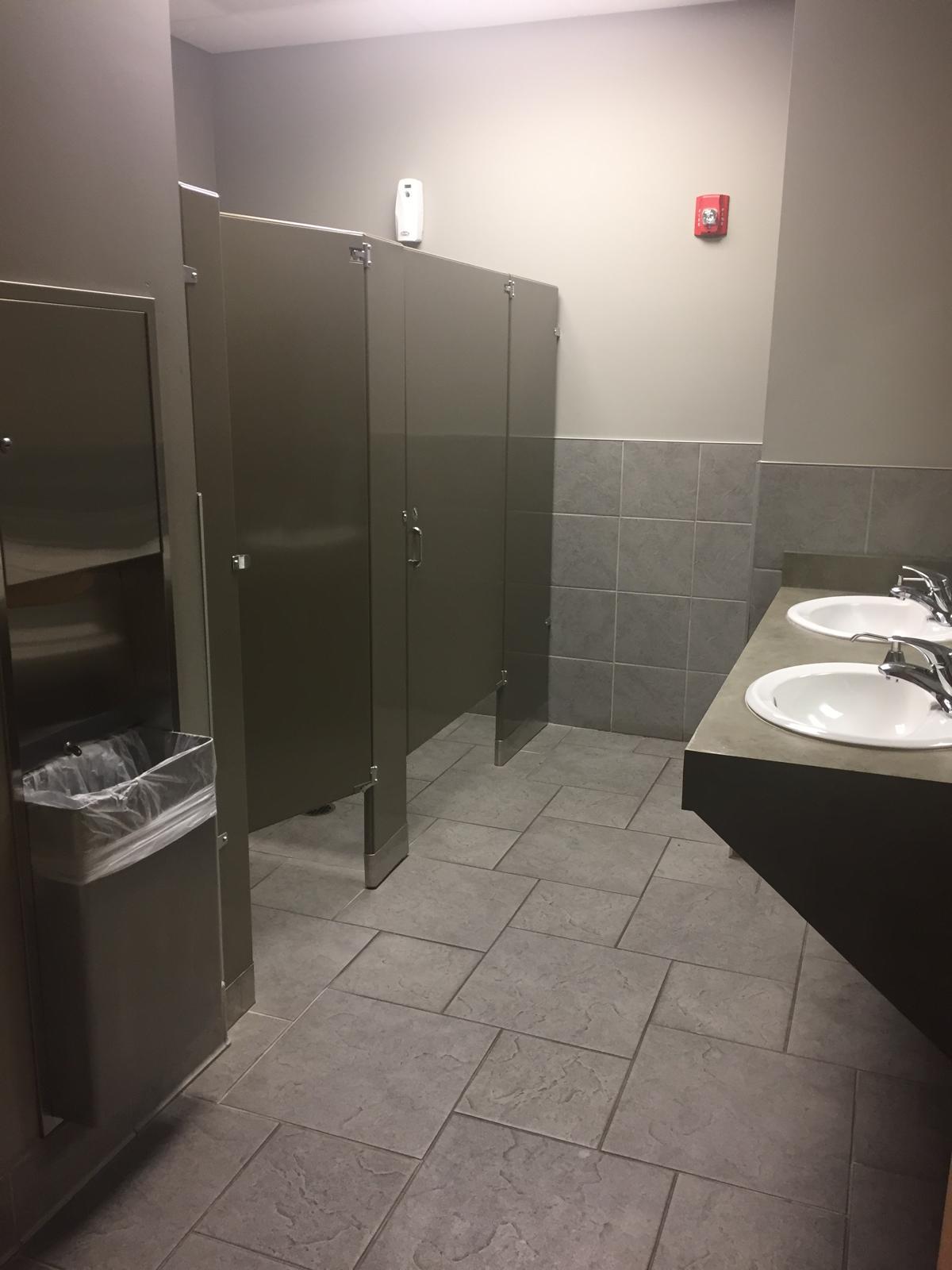 Spotless restroom stalls