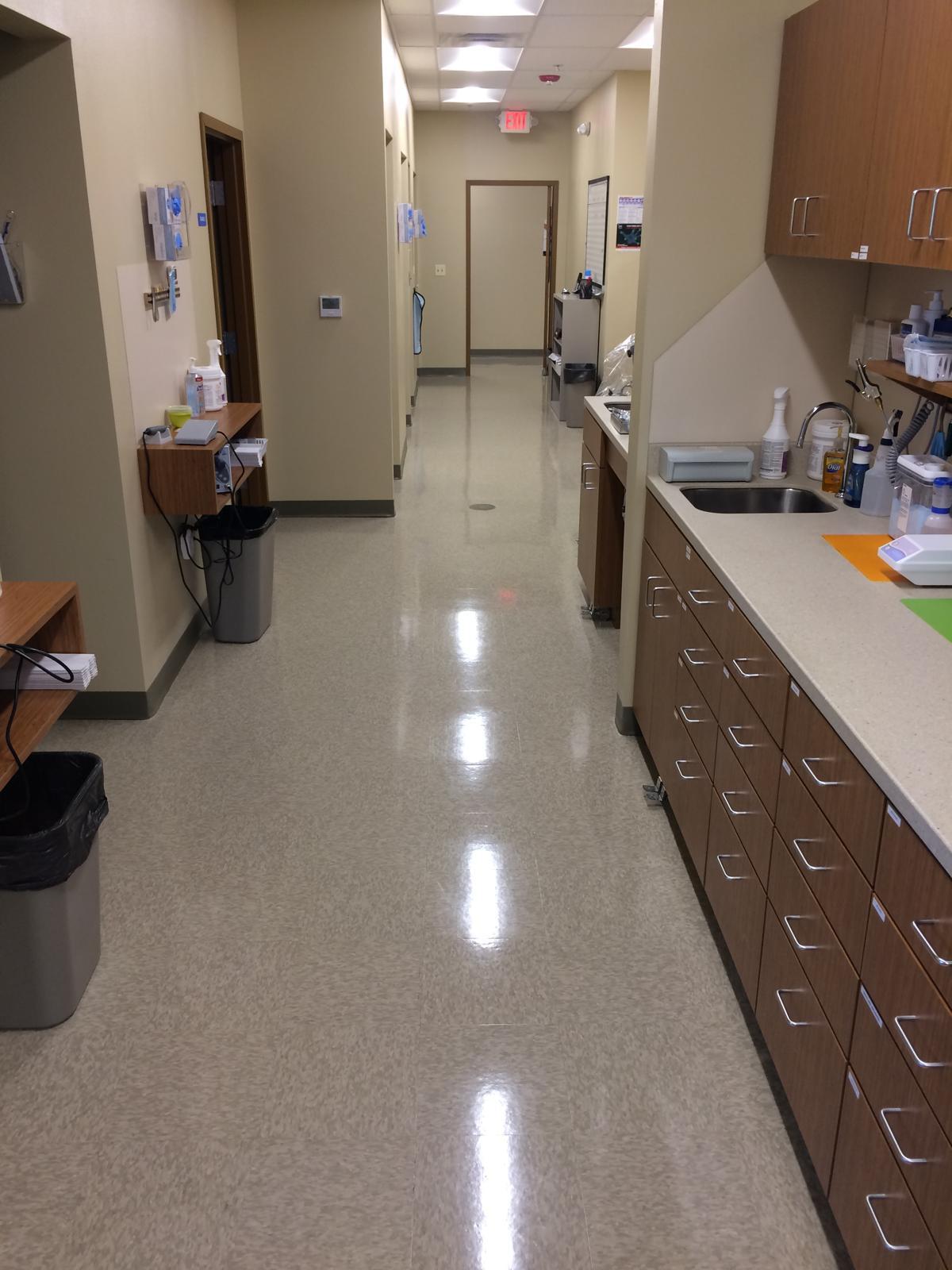 Clean dental office hallway