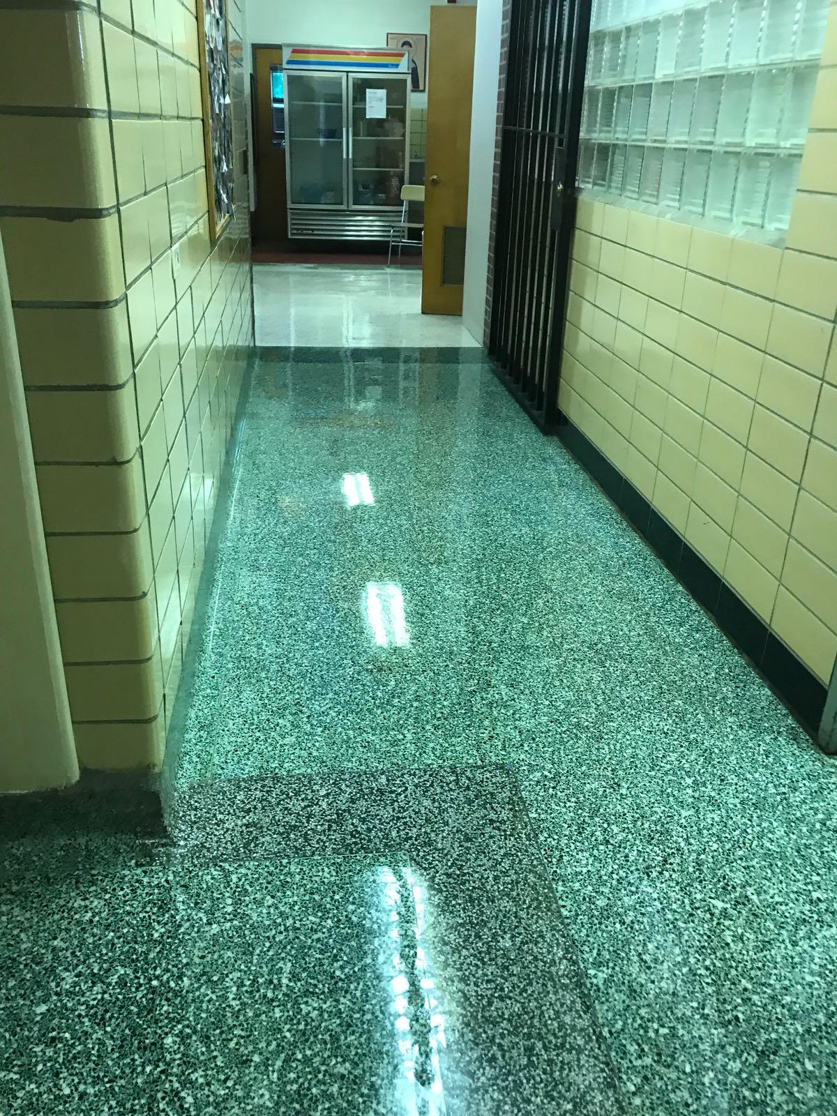 Clean factory hallway