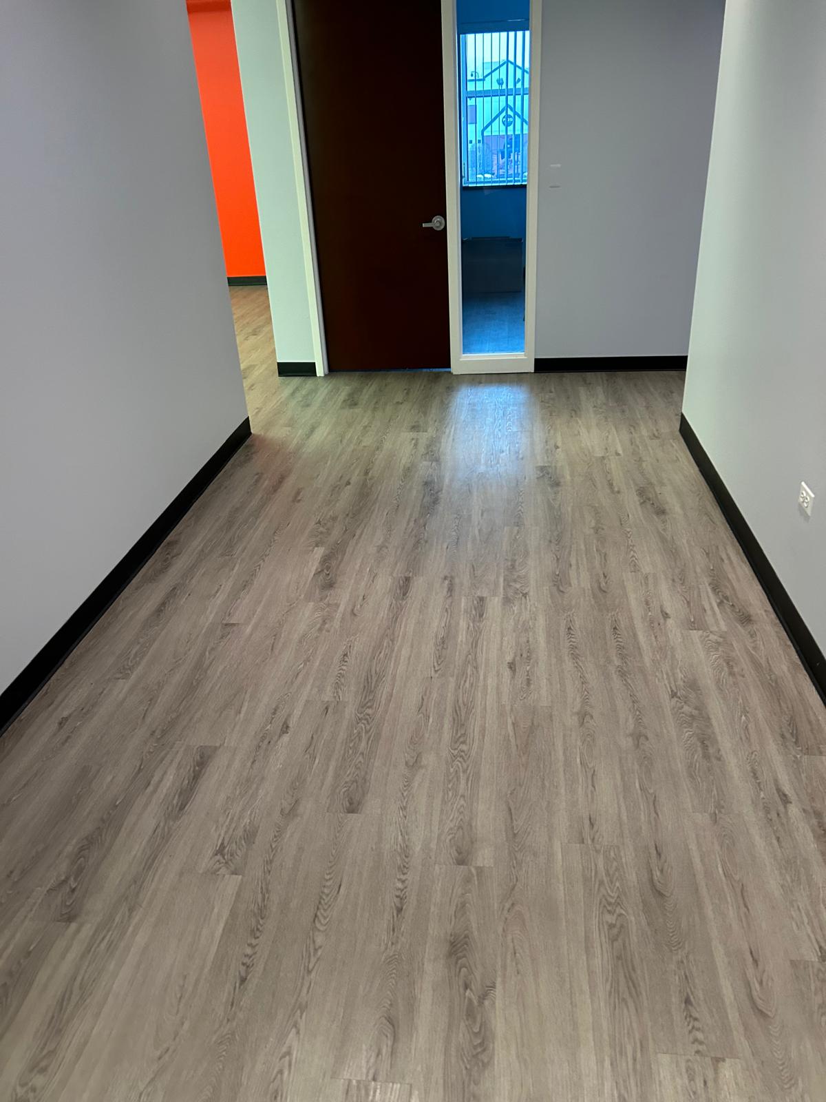 Clean wood office room